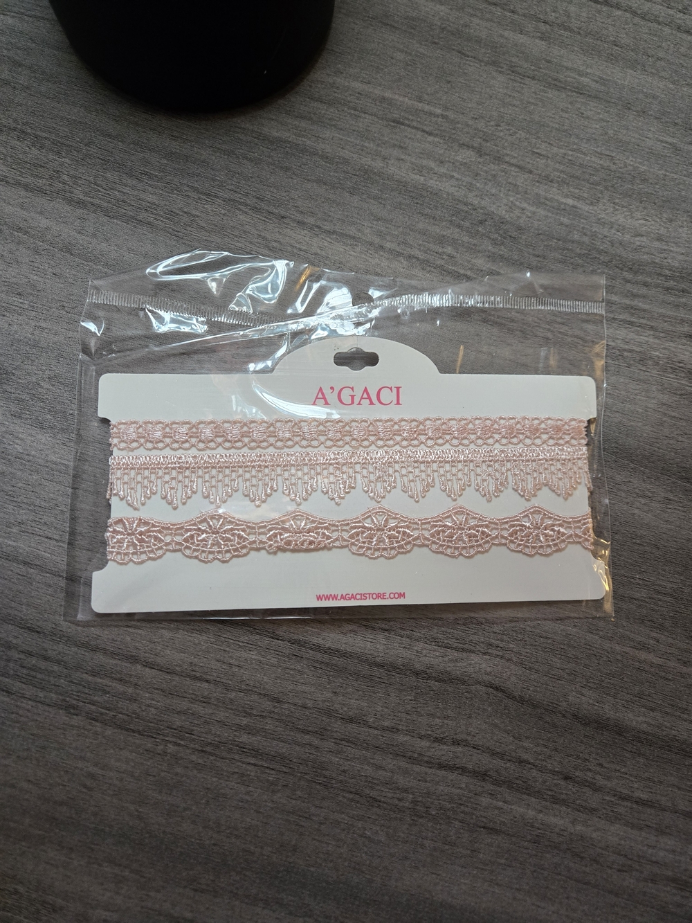 a'gaci Light Pink Lace Choker 3pk